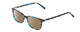 Profile View of Ernest Hemingway H4808 Designer Polarized Sunglasses with Custom Cut Amber Brown Lenses in Blue Brown Black Glitter Marble Ladies Cateye Full Rim Acetate 52 mm