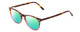 Profile View of Ernest Hemingway H4812 Designer Polarized Reading Sunglasses with Custom Cut Powered Green Mirror Lenses in Brown Yellow Tortoise Havana/Rose Red Crystal Fade Ladies Round Full Rim Acetate 49 mm