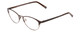 Profile View of Ernest Hemingway H4821 Designer Progressive Lens Blue Light Blocking Eyeglasses in Antique Brown Espresso Tortoise Ladies Cateye Full Rim Stainless Steel 52 mm