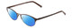 Profile View of Ernest Hemingway H4821 Designer Polarized Reading Sunglasses with Custom Cut Powered Blue Mirror Lenses in Antique Brown Espresso Tortoise Ladies Cateye Full Rim Stainless Steel 52 mm