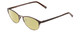 Profile View of Ernest Hemingway H4821 Designer Polarized Reading Sunglasses with Custom Cut Powered Sun Flower Yellow Lenses in Antique Brown Espresso Tortoise Ladies Cateye Full Rim Stainless Steel 52 mm