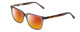 Profile View of Ernest Hemingway H4823 Designer Polarized Sunglasses with Custom Cut Red Mirror Lenses in Grey Crystal/Brown Tortoise Havana Fade Unisex Square Full Rim Acetate 53 mm