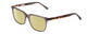 Profile View of Ernest Hemingway H4823 Designer Polarized Reading Sunglasses with Custom Cut Powered Sun Flower Yellow Lenses in Grey Crystal/Brown Tortoise Havana Fade Unisex Square Full Rim Acetate 53 mm