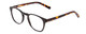 Profile View of Ernest Hemingway H4829 Designer Reading Eye Glasses with Custom Cut Powered Lenses in Gloss Black/Auburn Brown Yellow Tortoise Havana Layered Unisex Round Full Rim Acetate 48 mm