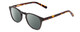 Profile View of Ernest Hemingway H4829 Designer Polarized Reading Sunglasses with Custom Cut Powered Smoke Grey Lenses in Gloss Black/Auburn Brown Yellow Tortoise Havana Layered Unisex Round Full Rim Acetate 48 mm