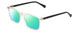 Profile View of Ernest Hemingway H4833 Designer Polarized Reading Sunglasses with Custom Cut Powered Green Mirror Lenses in Clear Crystal/Gloss Black Unisex Cateye Full Rim Acetate 52 mm