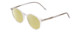 Profile View of Ernest Hemingway H4835 Designer Polarized Reading Sunglasses with Custom Cut Powered Sun Flower Yellow Lenses in Clear Crystal Silver Glitter Ladies Round Full Rim Acetate 50 mm