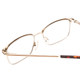 Close Up View of Ernest Hemingway H4837 Cateye Semi-Rimless Eyeglasses Brown Silver/Tortoise 53mm