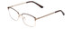 Profile View of Ernest Hemingway H4837 Designer Reading Eye Glasses with Custom Cut Powered Lenses in Metallic Antique Brown Silver/Auburn Tortoise Unisex Cateye Full Rim Stainless Steel 53 mm