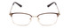 Front View of Ernest Hemingway H4837 Designer Reading Eye Glasses with Custom Cut Powered Lenses in Metallic Antique Brown Silver/Auburn Tortoise Unisex Cateye Full Rim Stainless Steel 53 mm