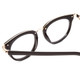 Close Up View of Ernest Hemingway H4838 Ladies Cateye Eyeglasses in Gloss Black/Gold Accents 49mm