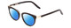 Profile View of Ernest Hemingway H4838 Designer Polarized Reading Sunglasses with Custom Cut Powered Blue Mirror Lenses in Gloss Black/Gold Accents Ladies Cateye Full Rim Acetate 49 mm