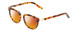 Profile View of Ernest Hemingway H4838 Designer Polarized Sunglasses with Custom Cut Red Mirror Lenses in Aurburn Brown Yellow Tortoise Havana/Gold Accents Ladies Cateye Full Rim Acetate 49 mm