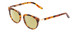 Profile View of Ernest Hemingway H4838 Designer Polarized Reading Sunglasses with Custom Cut Powered Sun Flower Yellow Lenses in Aurburn Brown Yellow Tortoise Havana/Gold Accents Ladies Cateye Full Rim Acetate 49 mm