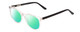 Profile View of Ernest Hemingway H4839 Designer Polarized Reading Sunglasses with Custom Cut Powered Green Mirror Lenses in Clear Crystal/Gloss Black Unisex Cateye Full Rim Acetate 52 mm
