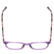 Top View of Ernest Hemingway H4840 Ladies Cateye Eyeglasses in Purple/Glitter Tortoise 50 mm