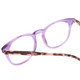 Close Up View of Ernest Hemingway H4840 Designer Reading Eye Glasses with Custom Cut Powered Lenses in Purple Crystal/Lilac Brown Amber Glitter Tortoise Ladies Cateye Full Rim Acetate 50 mm