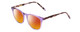 Profile View of Ernest Hemingway H4840 Designer Polarized Sunglasses with Custom Cut Red Mirror Lenses in Purple Crystal/Lilac Brown Amber Glitter Tortoise Ladies Cateye Full Rim Acetate 50 mm