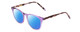 Profile View of Ernest Hemingway H4840 Designer Polarized Reading Sunglasses with Custom Cut Powered Blue Mirror Lenses in Purple Crystal/Lilac Brown Amber Glitter Tortoise Ladies Cateye Full Rim Acetate 50 mm