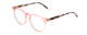 Profile View of Ernest Hemingway H4840 Designer Progressive Lens Blue Light Blocking Eyeglasses in Pink Crystal/Brown Rose Amber Glitter Tortoise Ladies Cateye Full Rim Acetate 50 mm