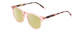 Profile View of Ernest Hemingway H4840 Designer Polarized Reading Sunglasses with Custom Cut Powered Sun Flower Yellow Lenses in Pink Crystal/Brown Rose Amber Glitter Tortoise Ladies Cateye Full Rim Acetate 50 mm