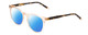 Profile View of Ernest Hemingway H4840 Designer Polarized Sunglasses with Custom Cut Blue Mirror Lenses in Wheat Crystal/Brown Amber Yellow Glitter Tortoise Ladies Cateye Full Rim Acetate 50 mm