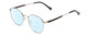 Profile View of Ernest Hemingway H4841 Designer Progressive Lens Blue Light Blocking Eyeglasses in Silver Black Crystal Marble  Unisex Round Full Rim Stainless Steel 50 mm