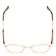 Top View of Ernest Hemingway H4841 Designer Reading Eye Glasses with Custom Cut Powered Lenses in Gold Brown Yellow Tortoise Havana Unisex Round Full Rim Stainless Steel 50 mm
