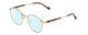 Profile View of Ernest Hemingway H4841 Designer Blue Light Blocking Eyeglasses in Gold Brown Yellow Tortoise Havana Unisex Round Full Rim Stainless Steel 50 mm