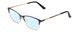 Profile View of Ernest Hemingway H4842 Designer Progressive Lens Blue Light Blocking Eyeglasses in Satin Metallic Black Gold  Unisex Cateye Full Rim Stainless Steel 52 mm