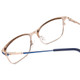 Close Up View of Ernest Hemingway H4842 Unisex Cateye Semi-Rimless Eyeglasses in Blue Silver 52mm