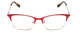 Front View of Ernest Hemingway H4842 Designer Reading Eye Glasses with Custom Cut Powered Lenses in Satin Metallic Red Gold Unisex Cateye Full Rim Stainless Steel 52 mm