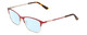 Profile View of Ernest Hemingway H4842 Designer Blue Light Blocking Eyeglasses in Satin Metallic Red Gold Unisex Cateye Full Rim Stainless Steel 52 mm