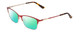 Profile View of Ernest Hemingway H4842 Designer Polarized Reading Sunglasses with Custom Cut Powered Green Mirror Lenses in Satin Metallic Red Gold Unisex Cateye Full Rim Stainless Steel 52 mm