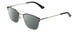Profile View of Ernest Hemingway H4843 Designer Polarized Sunglasses with Custom Cut Smoke Grey Lenses in Satin Metallic Black Silver Unisex Aviator Full Rim Stainless Steel 53 mm