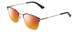 Profile View of Ernest Hemingway H4843 Designer Polarized Sunglasses with Custom Cut Red Mirror Lenses in Satin Metallic Black Silver Unisex Aviator Full Rim Stainless Steel 53 mm