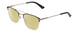 Profile View of Ernest Hemingway H4843 Designer Polarized Reading Sunglasses with Custom Cut Powered Sun Flower Yellow Lenses in Satin Metallic Black Silver Unisex Aviator Full Rim Stainless Steel 53 mm