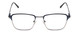 Front View of Ernest Hemingway 4844 Unisex Semi-Rimless Eyeglasses Satin Navy Blue Silver 52mm
