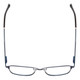 Top View of Ernest Hemingway H4844 Designer Reading Eye Glasses with Custom Cut Powered Lenses in Satin Navy Blue Silver Unisex Rectangle Full Rim Stainless Steel 52 mm
