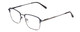 Profile View of Ernest Hemingway H4844 Designer Progressive Lens Blue Light Blocking Eyeglasses in Satin Navy Blue Silver Unisex Rectangle Full Rim Stainless Steel 52 mm