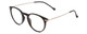 Profile View of Ernest Hemingway H4845 Designer Progressive Lens Blue Light Blocking Eyeglasses in Matte Black Silver Unisex Round Full Rim Acetate 48 mm