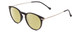 Profile View of Ernest Hemingway H4845 Designer Polarized Reading Sunglasses with Custom Cut Powered Sun Flower Yellow Lenses in Matte Black Silver Unisex Round Full Rim Acetate 48 mm