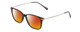 Profile View of Ernest Hemingway H4846 Designer Polarized Sunglasses with Custom Cut Red Mirror Lenses in Matte Black Grey Silver Unisex Cateye Full Rim Acetate 53 mm
