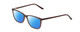 Profile View of Ernest Hemingway H4848 Designer Polarized Sunglasses with Custom Cut Blue Mirror Lenses in Matte/Gloss Auburn Brown Unisex Cateye Full Rim Acetate 54 mm