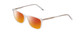 Profile View of Ernest Hemingway H4848 Designer Polarized Sunglasses with Custom Cut Red Mirror Lenses in Matte/Gloss Clear Crystal Silver Unisex Cateye Full Rim Acetate 54 mm