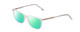 Profile View of Ernest Hemingway H4848 Designer Polarized Reading Sunglasses with Custom Cut Powered Green Mirror Lenses in Matte/Gloss Clear Crystal Silver Unisex Cateye Full Rim Acetate 54 mm
