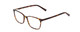 Profile View of Ernest Hemingway H4849 Designer Blue Light Blocking Eyeglasses in Brown Yellow Auburn Tortoise Havana Unisex Rectangle Full Rim Acetate 53 mm
