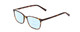 Profile View of Ernest Hemingway H4849 Designer Progressive Lens Blue Light Blocking Eyeglasses in Brown Yellow Auburn Tortoise Havana Unisex Rectangle Full Rim Acetate 53 mm