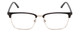 Front View of Ernest Hemingway 4850 Unisex Cateye Semi-Rimless Eyeglasses in Black Silver 58mm