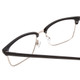 Close Up View of Ernest Hemingway H4850 Designer Reading Eye Glasses with Custom Cut Powered Lenses in Gloss Black Silver Unisex Cateye Full Rim Acetate 58 mm